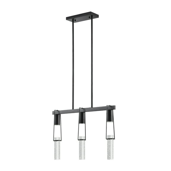 Finesse Decor Harmony Chandelier Matte Black Metal and Acrylic 3 LED Lights Dimmable