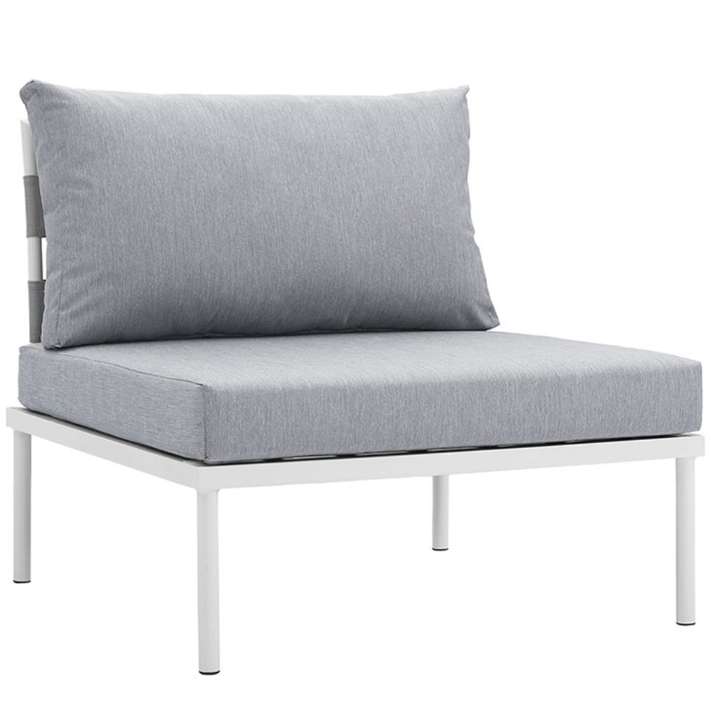 Harmony Armless Outdoor Patio Aluminum Chair White Gray - image 1 of 5