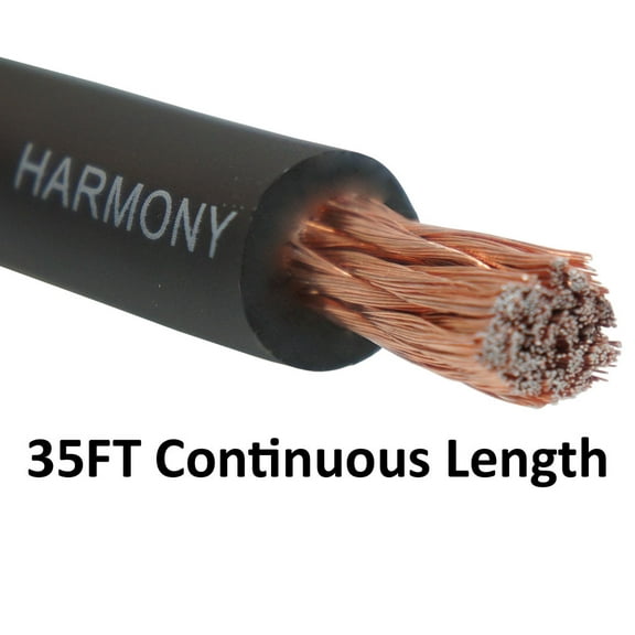 Harmony Audio 1/0 0 Gauge Car Stereo Matte Black Power Cable Amp Wire - 35 FT