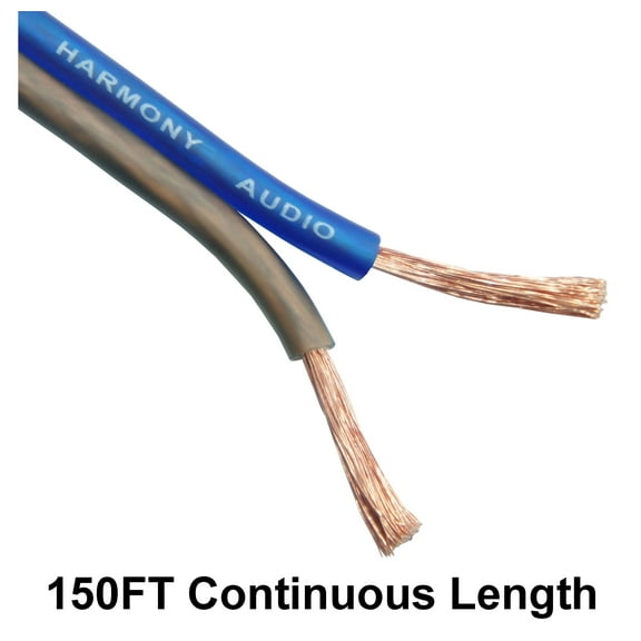 Harmony Audio 12 Gauge CCA Car Home Stereo Blue Speaker Wire Cable 150 Feet New