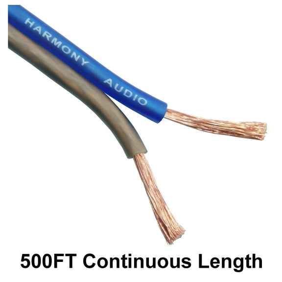 Harmony Audio 12 Gauge CCA Car Home Stereo Blue Speaker Wire Cable 500 Feet New