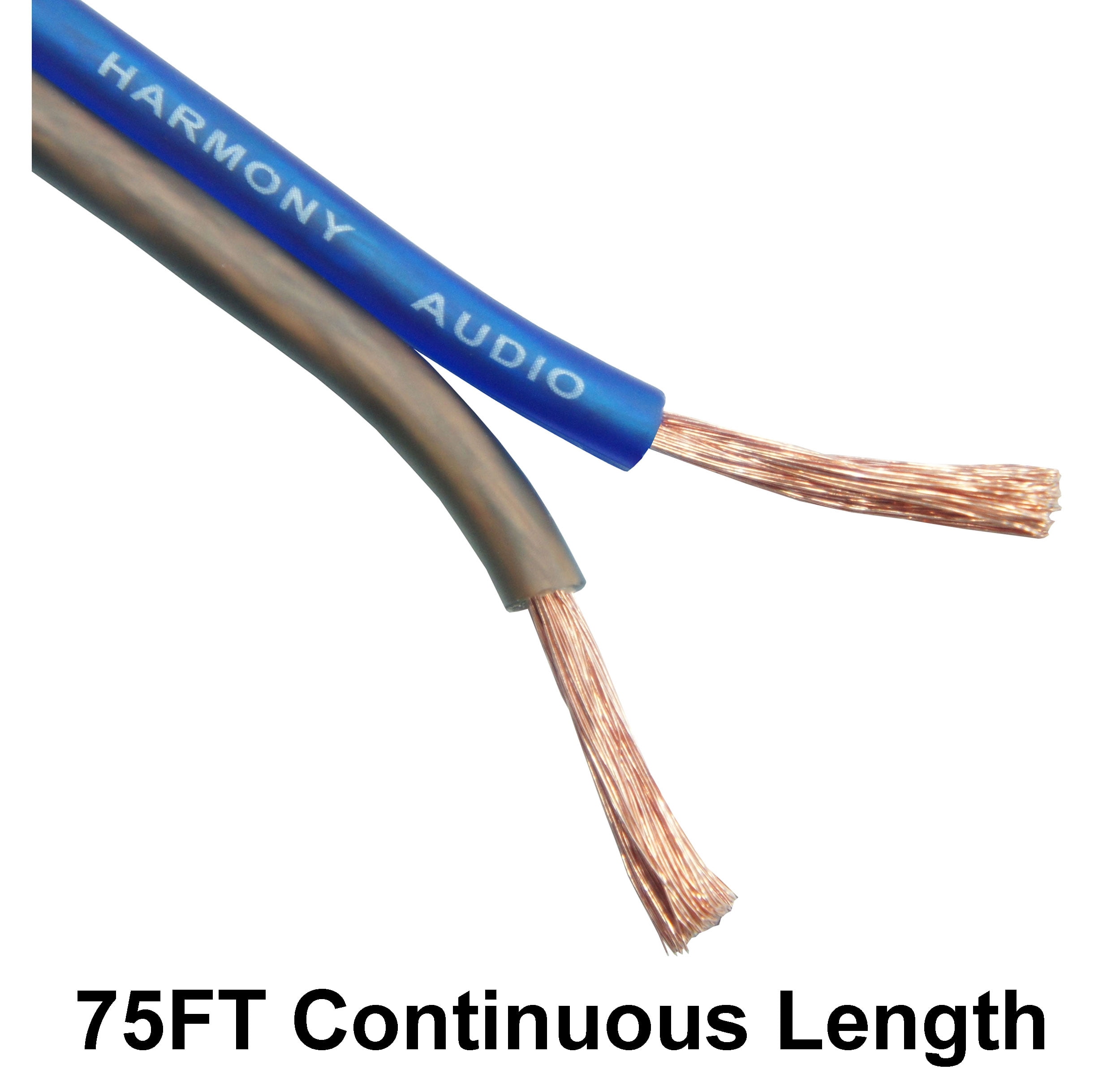 Harmony Audio 12 Gauge CCA Car Home Stereo Matte Blue Speaker Wire Cable 75 Feet
