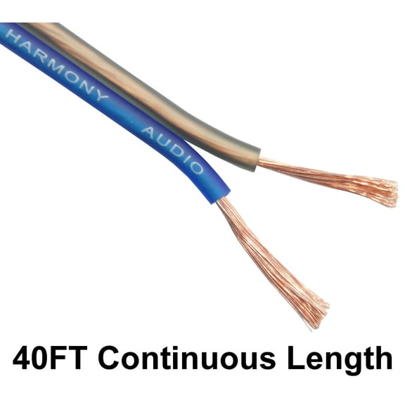 Harmony Audio 16 Gauge CCA Car Home Stereo Matte Blue Speaker Wire Cable 40 Feet