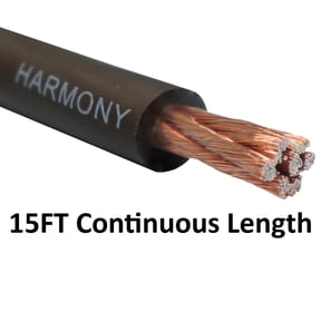 Harmony Audio 4 Gauge 4GA Car Stereo Matte Black Power Cable Amp Wire - 15 FT