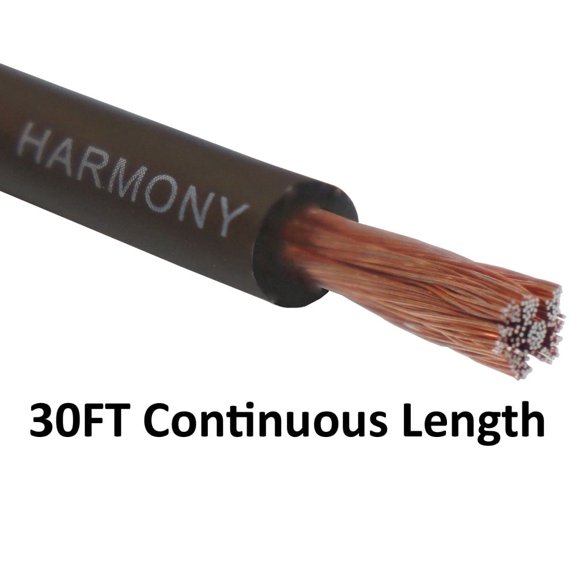 Harmony Audio 8 Gauge 8GA Car Stereo Matte Black Power Cable Amp Wire - 30 FT