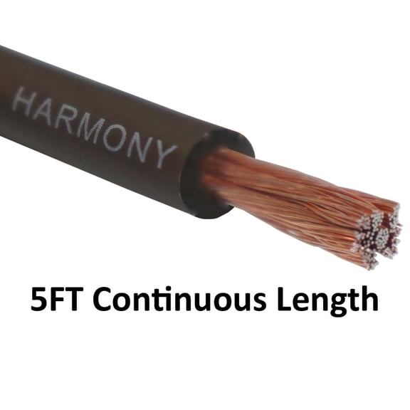 Harmony Audio 8 Gauge 8GA Car Stereo Matte Black Power Cable Amp Wire - 5 FT