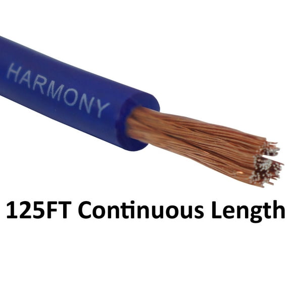 Harmony Audio 8 Gauge 8GA Car Stereo Matte Blue Power Cable Amp Wire - 125 FT