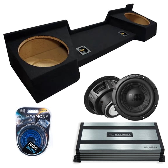 Harmony Audio Alpine fits 07-13 Chevy Ext Cab W12S4 Dual 12" Subwoofer 500W Sealed Sub Box | HA-A800.1 Amplifier, 4GA Amp Kit