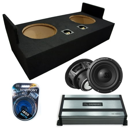 Harmony Audio Alpine fits 83-12 Ford Ranger Ext Cab W12S4 Dual 12" Subwoofer 500W Sealed Sub Box | HA-A800.1 Amplifier, 4GA Amp Kit