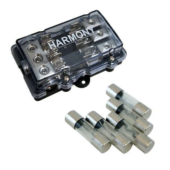 Harmony Audio HA-AGUFD3 Car 3-Way AGU Fused Distribution Block & 60 Amp Fuses