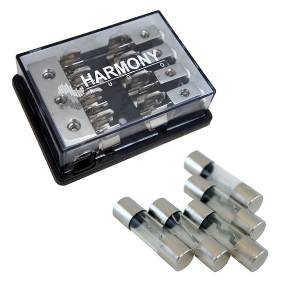 Harmony Audio Car 4-Way AGU Fused Distribution Block & 50 Amp Fuses