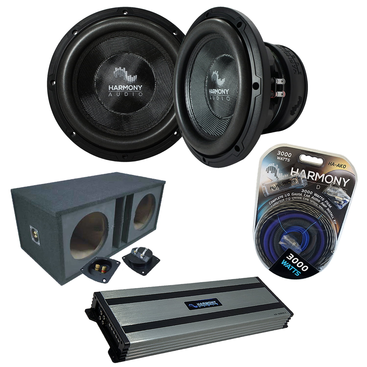 Harmony Audio HA-C102 Competition Dual 10" Sub 2000W Ported Sub Box ...