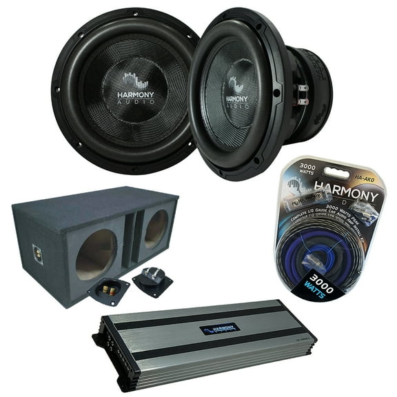 Harmony Audio HA-C102 Competition Dual 10" Sub 2000W Ported Sub Box & HA-A1500.1