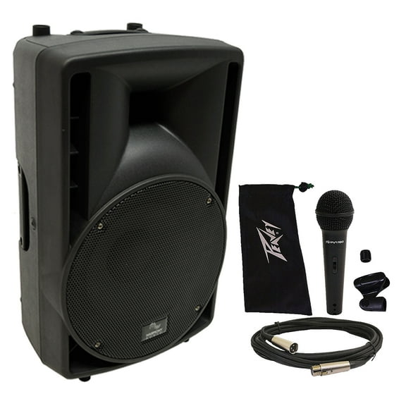 Harmony Audio HA-C10A Pro DJ 10" Powered 400W Active PA Speaker & Peavey PV Mic