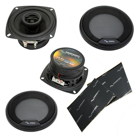 Harmony Audio HA-R4 Car Rhythm Series 4" 150W Speakers Grills w/ Sound Dampening