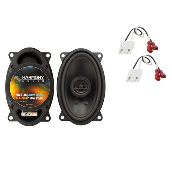 Harmony Audio HA-R46 4x6 Coaxial Car Speakers Front Dash Replacement 120W 2-Way Dynamic Driver
