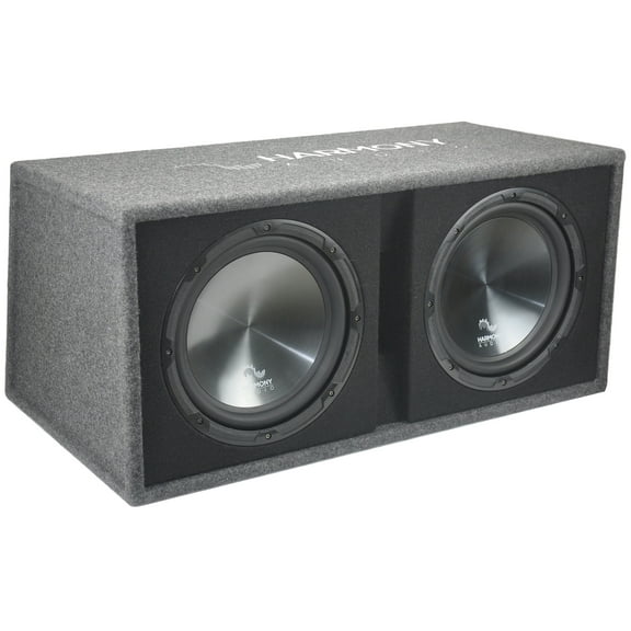 Harmony Audio HA-RD12 Car Rhythm Loaded Dual 12" Vented 1200W Sub Box Enclosure