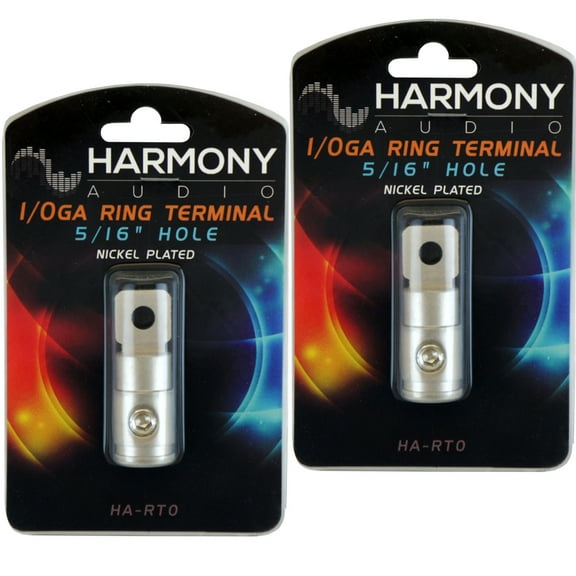 Harmony Audio HA-RT0 Car Stereo Power/Ground 1/0 Gauge 5/16" Ring Terminal Pair