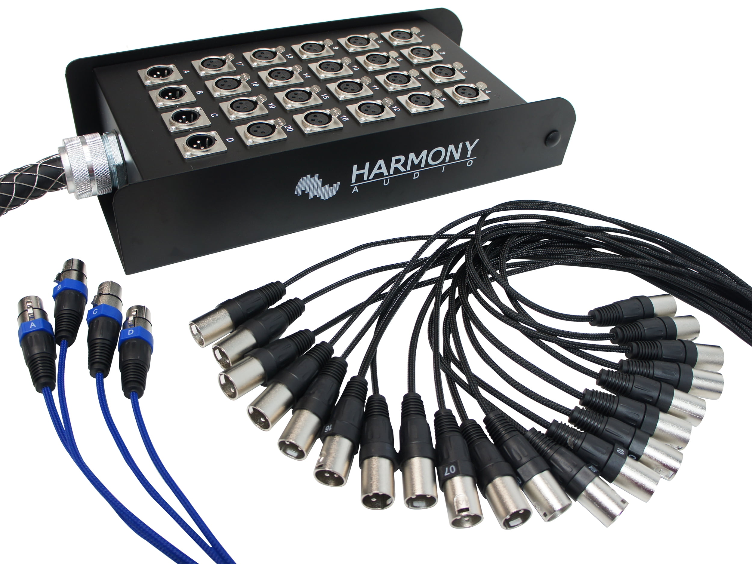 Harmony Audio HA-SB24100 XLR Snake Cable 24 Channel 100 Feet (20 Send 4 Returns)