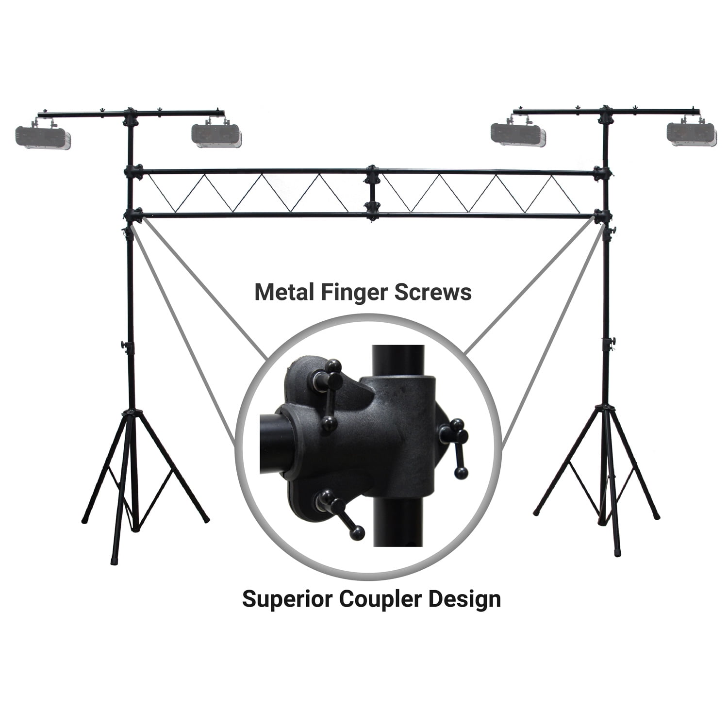 Harmony Audio HA-TRUSSKIT Pro DJ 10FT Lighting Truss Package Tripod Light Stands