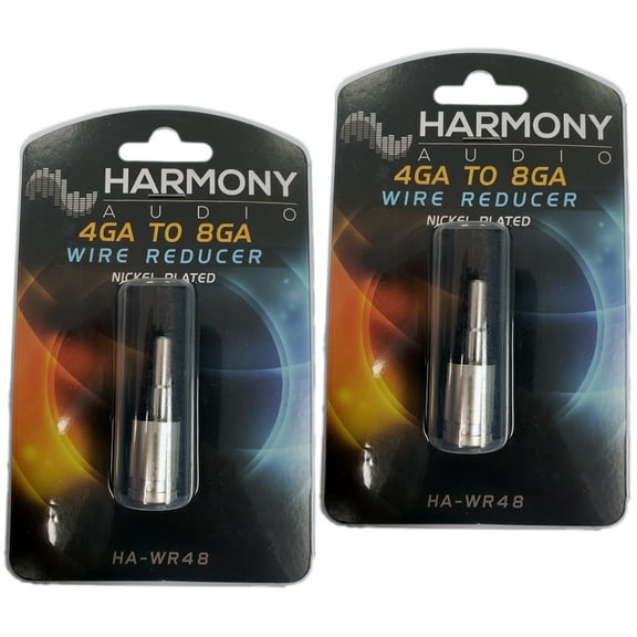 Harmony Audio HA-WR48 Car Stereo Power/Ground 4 to 8 Gauge Wire Reducer Pair