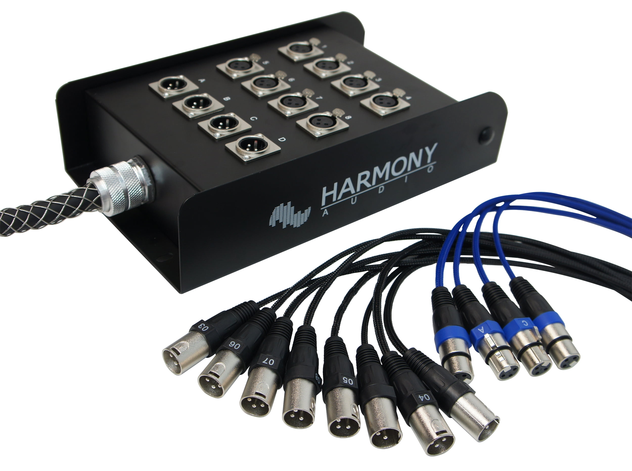 Harmony Audio Stands 12 Channel 25 ft HA-SB1225 XLR Snake Cable (8 Send, 4 Returns)