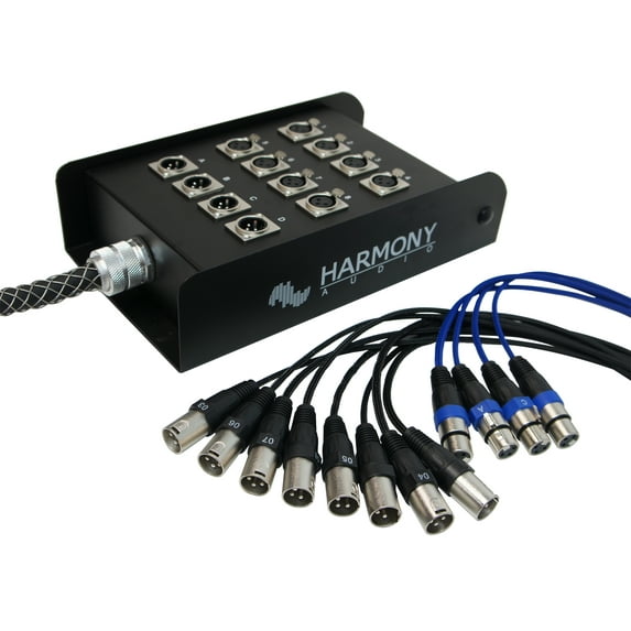 Harmony Audio Stands 12 Channel 25 ft HA-SB1225 XLR Snake Cable (8 Send, 4 Returns)