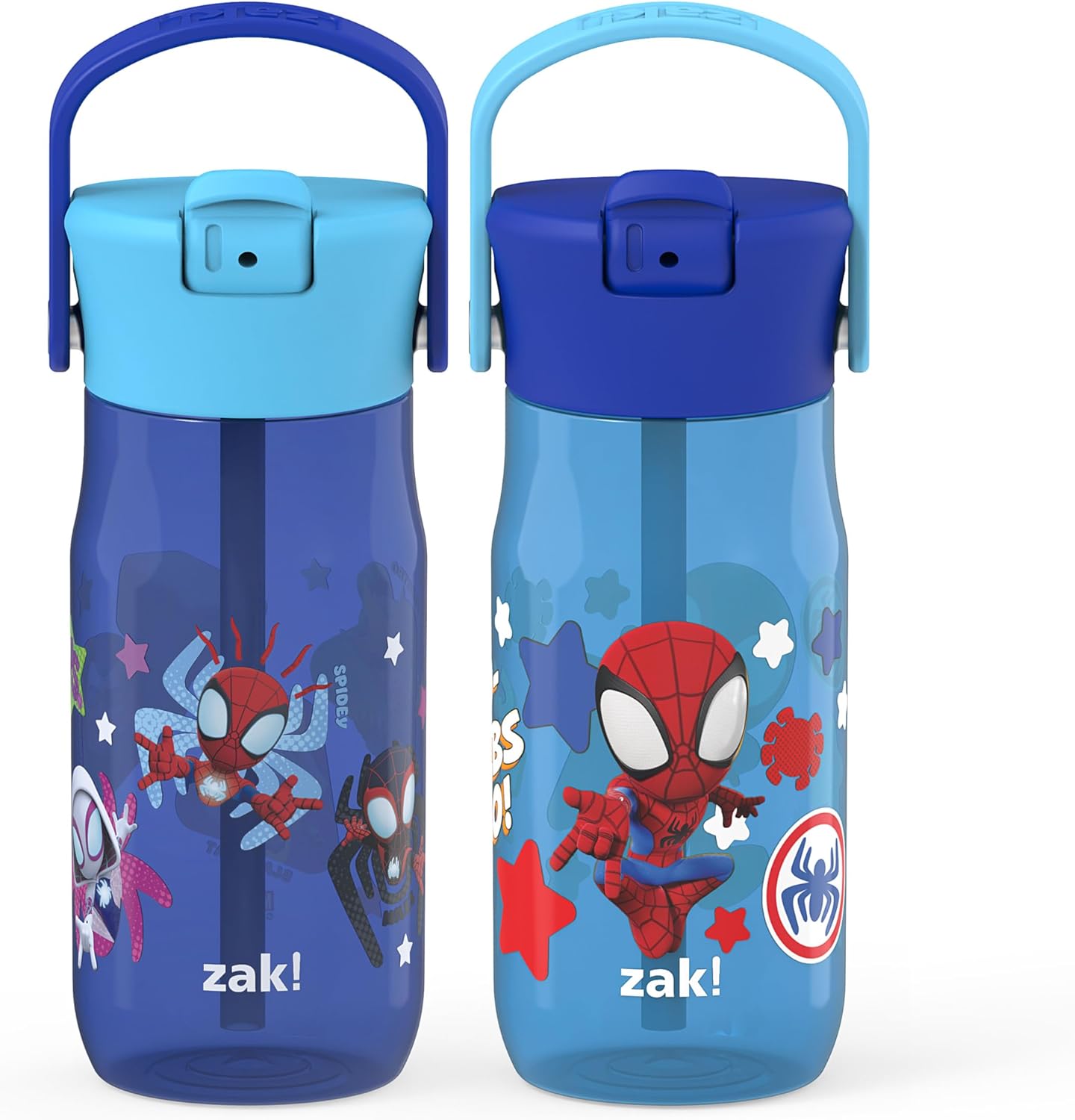 Zak Designs Bluey Kelso Tumbler Set, 15 Fl.oz. Leak-Proof Screw-On Lid With Straw, Bundle For Kids Includes Plastic And Stainless Steel Cups With...