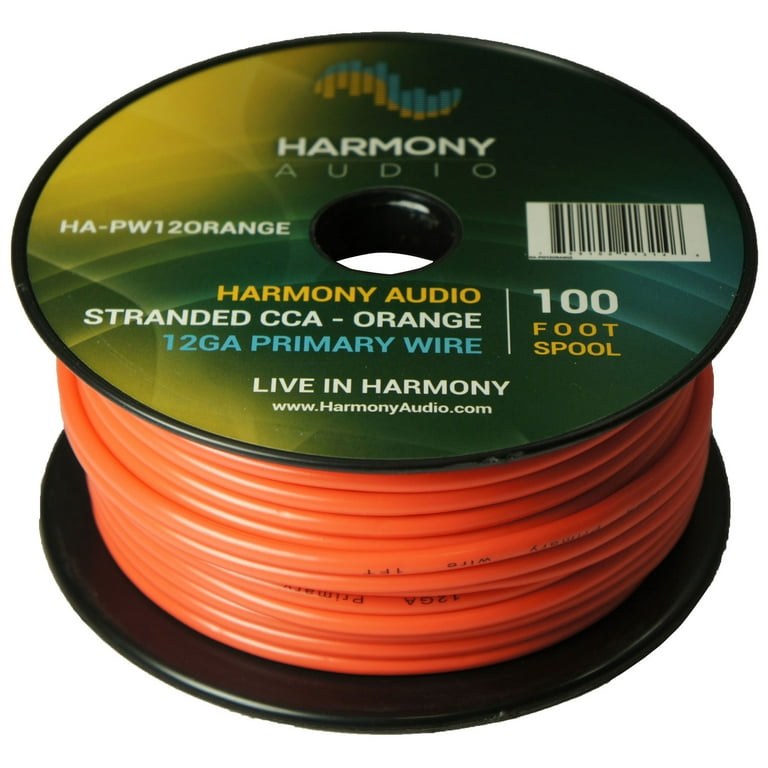 Primary Wire 12 Gauge Orange 100' Spool
