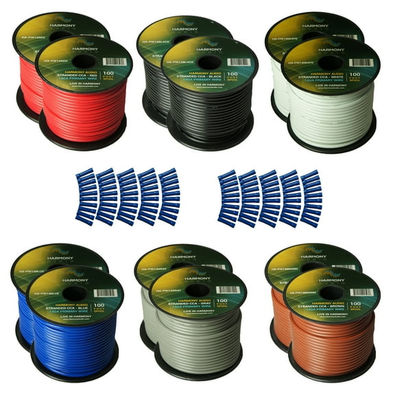 Harmony Car Primary 14 Gauge Power or Ground Wire 1200 Feet 12 Rolls Multi Color