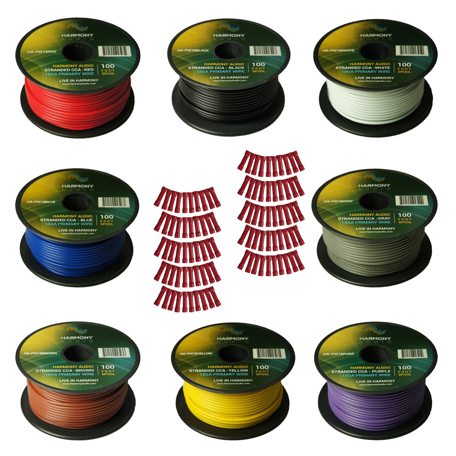 Harmony Car Primary 18 Gauge Power or Ground Wire 800 Feet 8 Rolls Multi Color