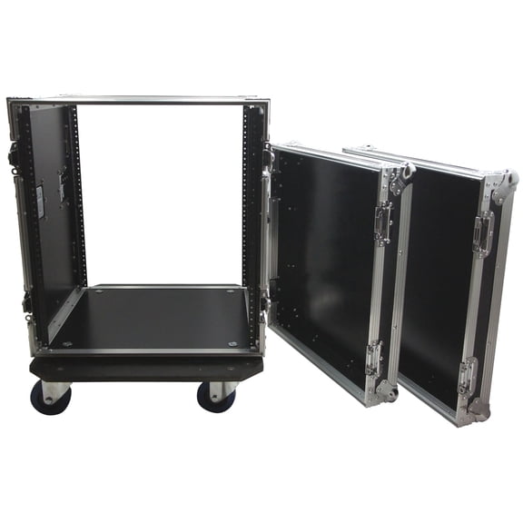 Harmony Cases HC12UADC Flight DJ Amp 12U Veritcal Rack Amplifier DJ Case Wheels