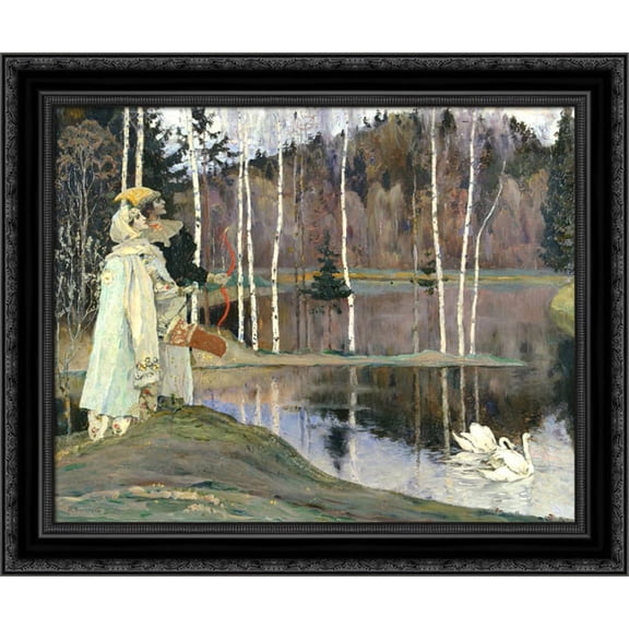 Harmony Concord 20x20 Black Ornate Wood Framed Canvas Art by Nesterov, Mikhail