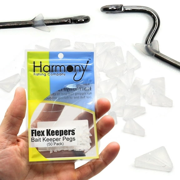 Harmony Fishing Flex Keepers 50 Pack Adjustable Bait Keepers for Bass Fishing Hooks
