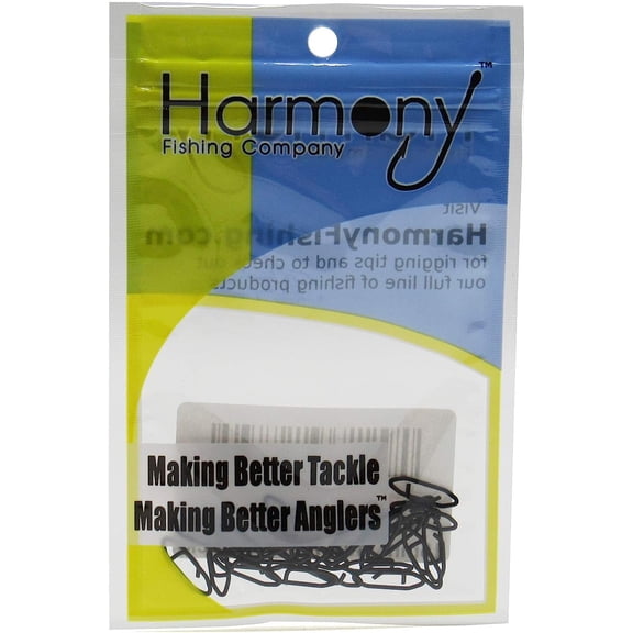 Harmony Fishing Stealth Clips 25 Pack [Black Stainless] 13mm 25# Test