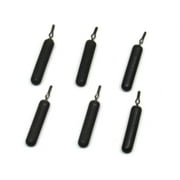 Harmony Fishing - Tungsten Skinny/Cylinder Dropshot Weights 6 Pack, Black