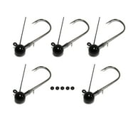 Harmony Fishing - Tungsten Weedless Ball Jigheads [Pack of 5 w/ 10 Bait Pegs] ball jig heads for swim jigs and soft plastics