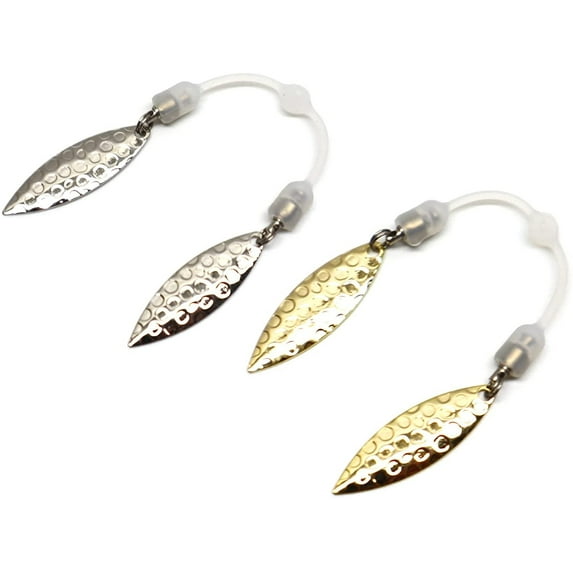 Harmony Fishing Twin Blade Slip-On Spinner Blades for Fishing Lures/jigs 6 Pack Willow Silver