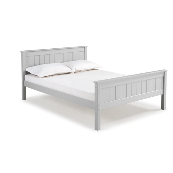Alaterre Furniture Harmony Wood Full Size Bed Frame with Headboard and Footboard (Dove Gray)