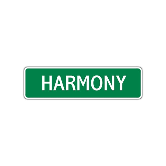 Harmony Girls Children Name Letter Printed Label Indoor Outdoor Unique Wall Plaque Decoration Aluminum Metal Sign 4"x18"