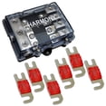 thumbnail image 1 of Harmony HA-MIDIFD4 Mini ANL MIDI 4-Way Fused Distribution Block & 125 Amp Fuses, 1 of 6