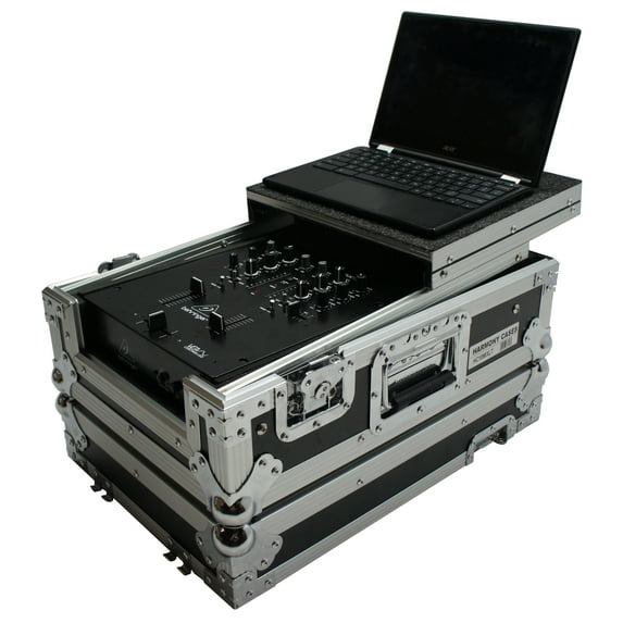 Harmony HC10MIXLT Flight DJ Laptop Glide 10" Mixer Case fits Behringer DX-626