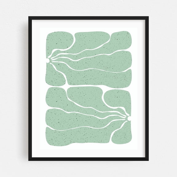 Harmony - India Painting Abstract Geometric Minimalist Modern Art Pattern Pastel Mid-Century Modern Black Framed Wall Art Print 8 x 10 inches