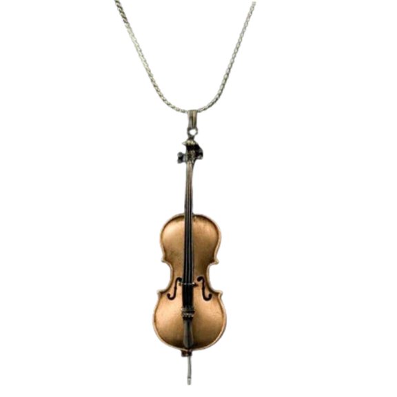 Harmony Jewelry Cello Necklace, Bronze Finish