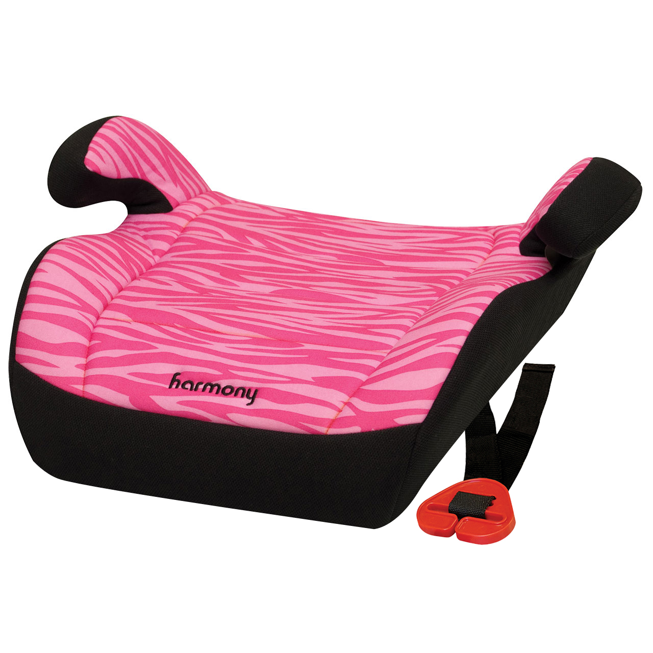 Harmony Juvenile Youth Backless Booster Car Seat, Pink Zebra - image 1 of 7