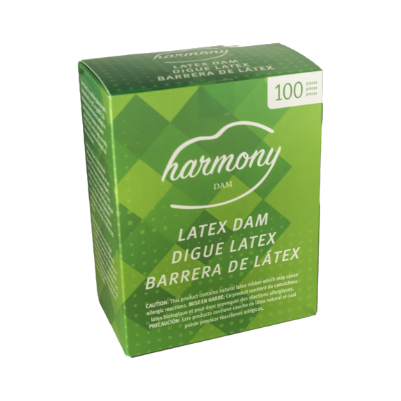Harmony Latex Dams - Natural Color, Lightly-Scented Dental Dams | Box of 100