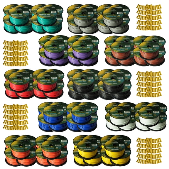 Harmony Primary 12 Gauge Power or Ground Wire 10,000 Feet 100 Rolls Multi Color