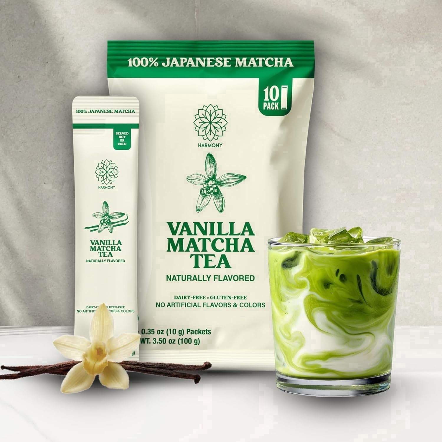 Countig Stick Harmony Proteins Matcha Green Tea Powder Sticks, Organic Japanese ...