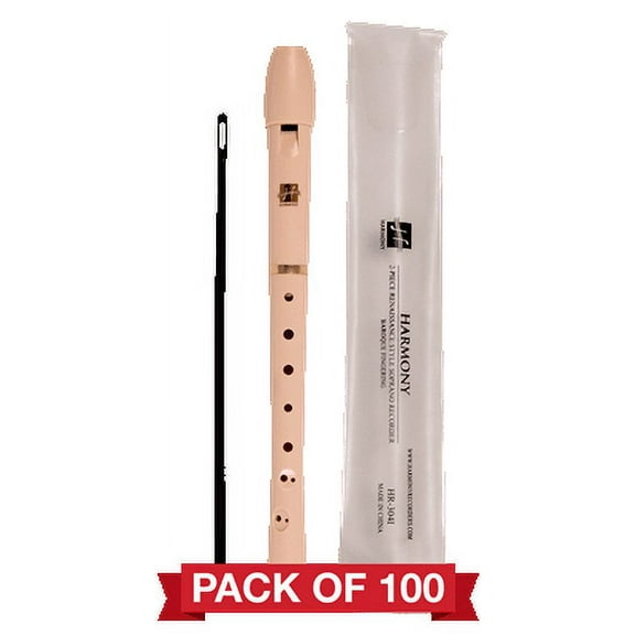 Harmony R Series HR304I Soprano Recorder 100pk, Ivory