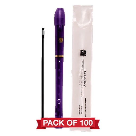 Harmony R Series HR304P Soprano Recorder 100pk, Translucent Purple